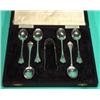 Image 1 : Six boxed silver teaspoons and sugar tongs, Sheffield 1908…