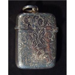 Victorian rectangular silver vesta, chased with swags, Birmingham 1893…