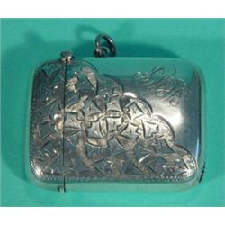 Silver vesta case with chased stylised decoration, Birmingham 1905…