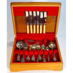 Two wooden canteens of assorted silver plated cutlery…