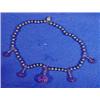 Image 1 : Cultured harlequin black colour pearl necklace with five carved amethyst pendant drops…