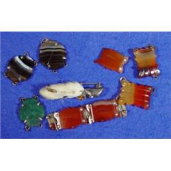 Small bag of assorted Scottish hardstone jewellery and a claw brooch…