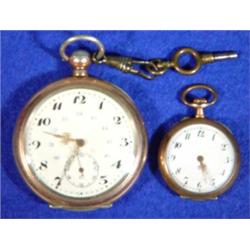 Gentleman's Continental silver pocket watch and a lady's silver fob watch…