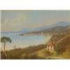 Image 1 : Gilt framed oil onto paper 'A Mediterranean Coastline with Houses', 20cm x 14cm…