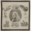 Large gilt framed linen commemorative handkerchief for Queen Victorian, born 1819, died 1901, 41c…