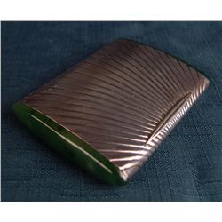 Rare Art Deco Sterling & Jade Cigarette Box,
