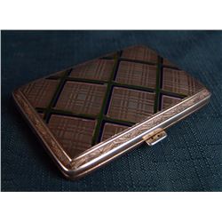 Sterling Silver Cigarette Box with Enamel,