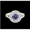 Image 2 : 14KT White Gold 1.20ct Tanzanite and Diamond Ring