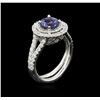 Image 3 : 14KT White Gold 1.20ct Tanzanite and Diamond Ring
