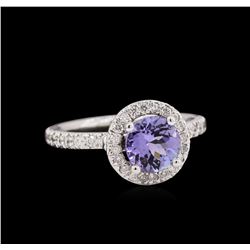 1.25ct Tanzanite and Diamond Ring - 14KT White Gold