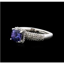 14KT White Gold 1.51ct Tanzanite and Diamond Ring