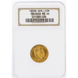 1872-A NGC MS66 Germany 10M Prussia Gold Coin