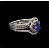 Image 2 : 1.25ct Tanzanite and Diamond Ring - 18KT White Gold