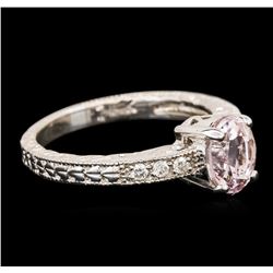 14KT White Gold 1.73ct Padparadscha and Diamond Ring