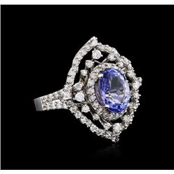 14KT White Gold 2.84ct Tanzanite and Diamond Ring