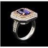 Image 5 : 14KT Rose and White Gold 4.29ct Tanzanite and Diamond Ring