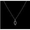Image 2 : 0.50ctw Diamond Pendant With Chain - 14KT White Gold