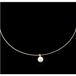 Freshwater Pearl Pendant With Chain - 14KT Yellow Gold