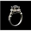 Image 5 : 14KT White Gold 3.68ct Black Diamond Ring