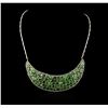 Image 2 : 14KT Yellow Gold GIA Certified 82.00ctw Tsavorite Garnet and Diamond Necklace