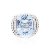 Image 2 : 14KT White Gold 22.00ct Aquamarine and Diamond Ring