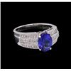 Image 1 : 14KT White Gold 2.19ct Tanzanite and Diamond Ring