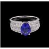 Image 2 : 14KT White Gold 2.19ct Tanzanite and Diamond Ring