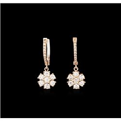 1.08ctw Diamond Earrings - 14KT Rose Gold