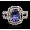 Image 2 : 14KT White Gold 2.37ct Tanzanite and Diamond Ring