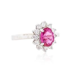 14KT White Gold 1.13ct Pink Tourmaline and Diamond Ring