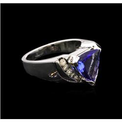 2.20ct Tanzanite and Diamond Ring - 14KT White Gold