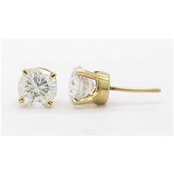 1.70ctw Diamond Stud Earrings - 14KT Yellow Gold