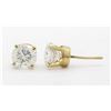 Image 1 : 1.70ctw Diamond Stud Earrings - 14KT Yellow Gold