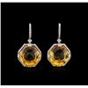 Image 1 : 14KT Yellow Gold 28.54ctw Citrine and Diamond Earrings