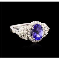 14KT White Gold 1.90ct Tanzanite and Diamond Ring