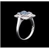 Image 3 : 14KT White Gold 0.94ctw Blue Diamond Ring