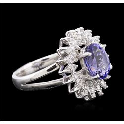 14KT White Gold 2.95ct Tanzanite and Diamond Ring