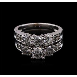 3.03ctw Diamond Wedding Ring Set - 14KT White Gold