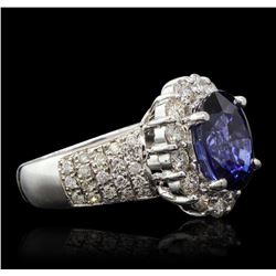 14KT White Gold 4.79ct Sapphire and Diamond Ring