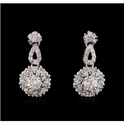 0.84ctw Diamond Earrings - 14KT White Gold