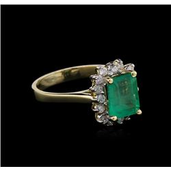 1.85ct Emerald and Diamond Ring - 14KT White Gold