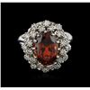 Image 2 : 14KT White Gold 4.97ct Garnet and Diamond Ring