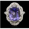 Image 1 : 14KT White Gold 5.45ct Tanzanite and Diamond Ring