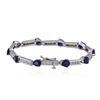 Image 2 : 14KT White Gold 10.40ctw Sapphire and Diamond Bracelet