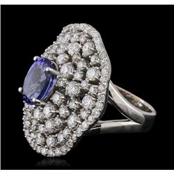 14KT White Gold 2.55ct Tanzanite and Diamond Ring