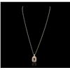 Image 2 : 14KT Two-Tone Gold 2.02ct Morganite and Diamond Pendant With Chain