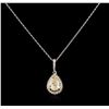 Image 1 : 1.36ctw Fancy Yellow Diamond Pendant With Chain - 14KT Two-Tone Gold