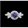 Image 2 : 14KT White Gold 1.25ct Tanzanite and Diamond Ring