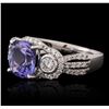 Image 2 : 14KT White Gold 3.21ct Tanzanite and Diamond Ring