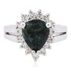 Image 2 : 14KT White Gold 3.26ct Tourmaline and Diamond Ring